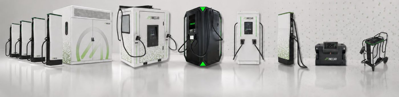 Mixed commercial fleet at a charging depot